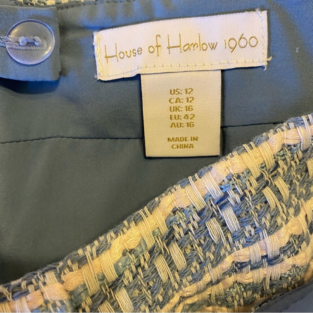 House of Harlow 1960 Tweed Top and Skort Set in Light Blue/Cream/Pink Size 12 - Picture 11 of 16